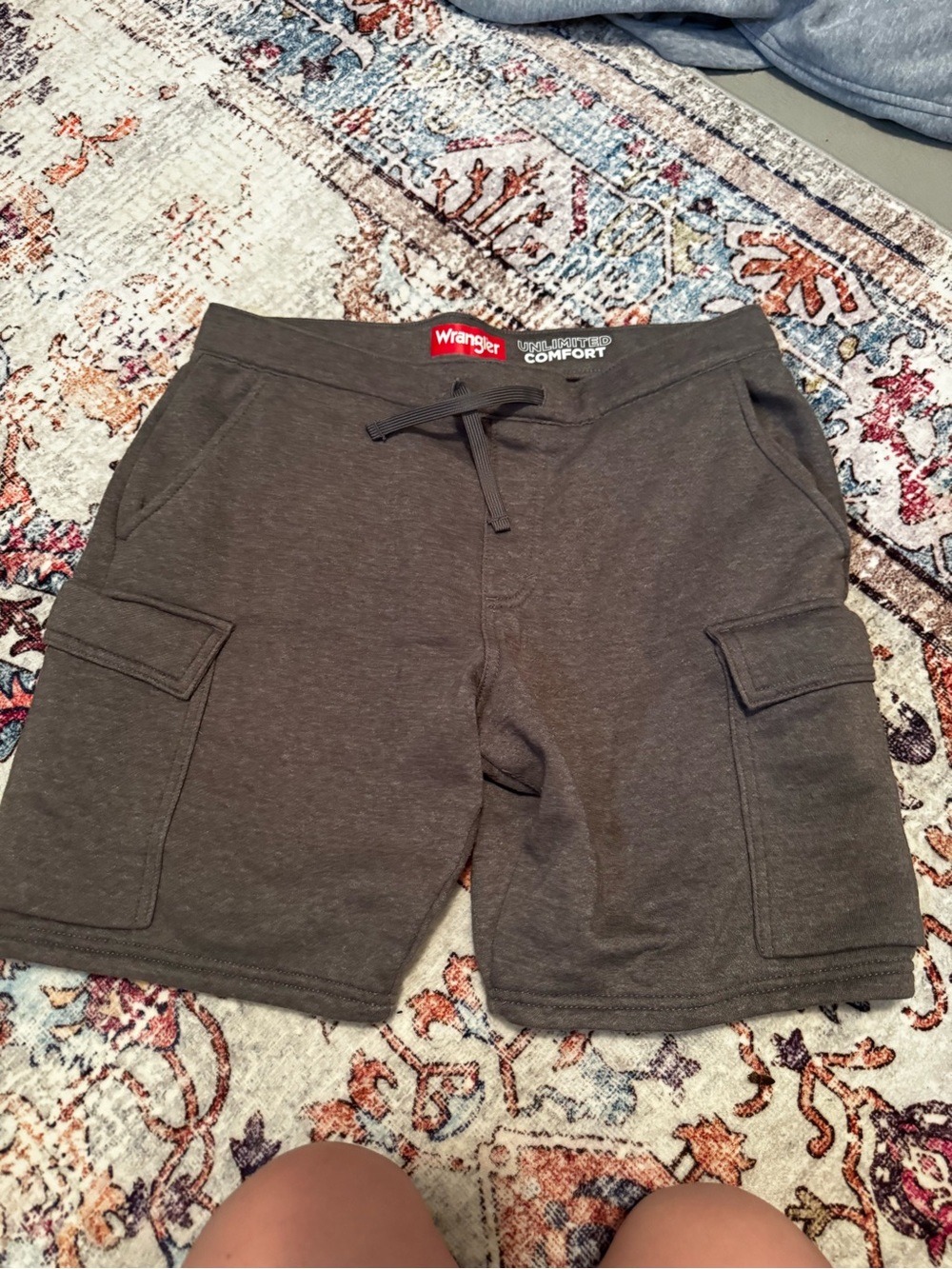 Wrangler Men's Brown Charcoal Drawstring Cargo Hybrid Shorts